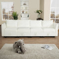 Modular 4 Piece Sofa with Soft Comfortable Seating Linen Sofa Couch with Sturdy Wooden Frame Ideal for Small Spaces