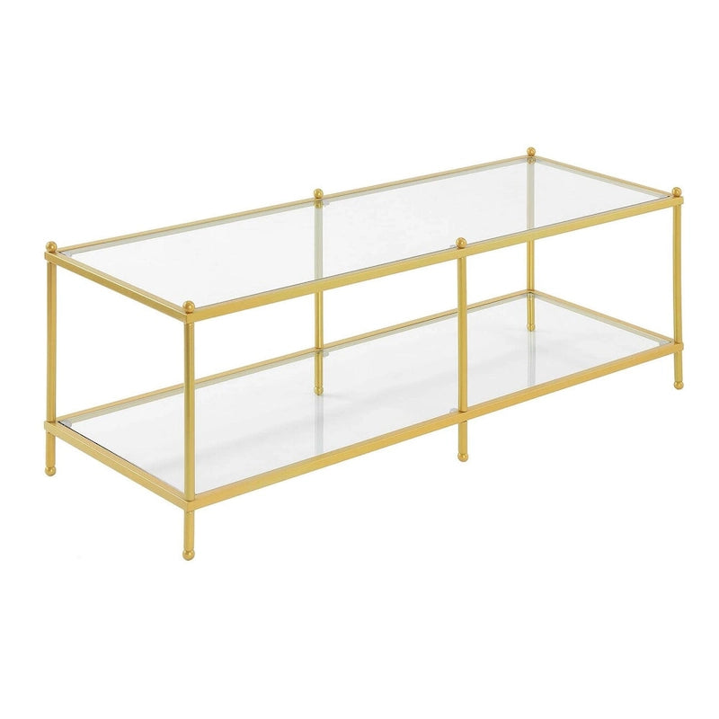 Convenience Concepts Royal Crest 2 Tier Glass Coffee Table
