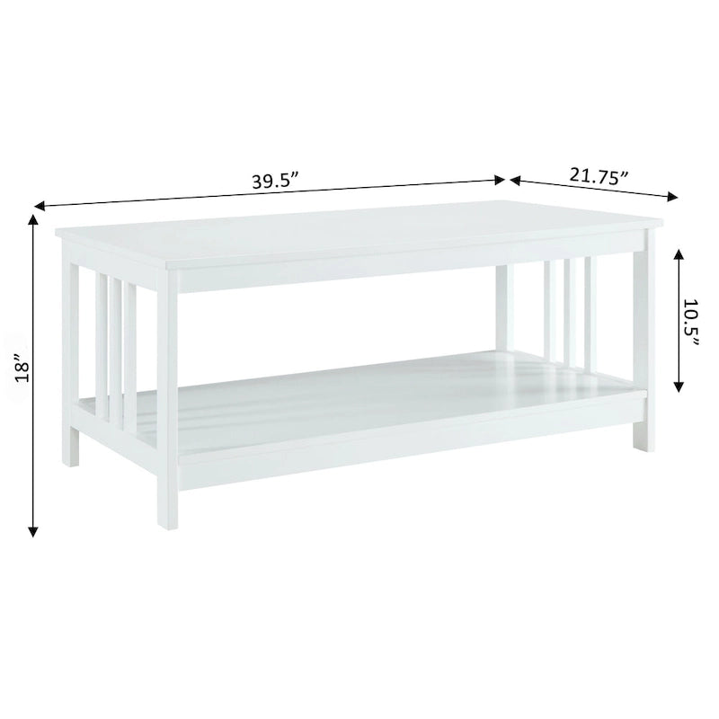 Convenience Concepts Mission Coffee Table with Shelf