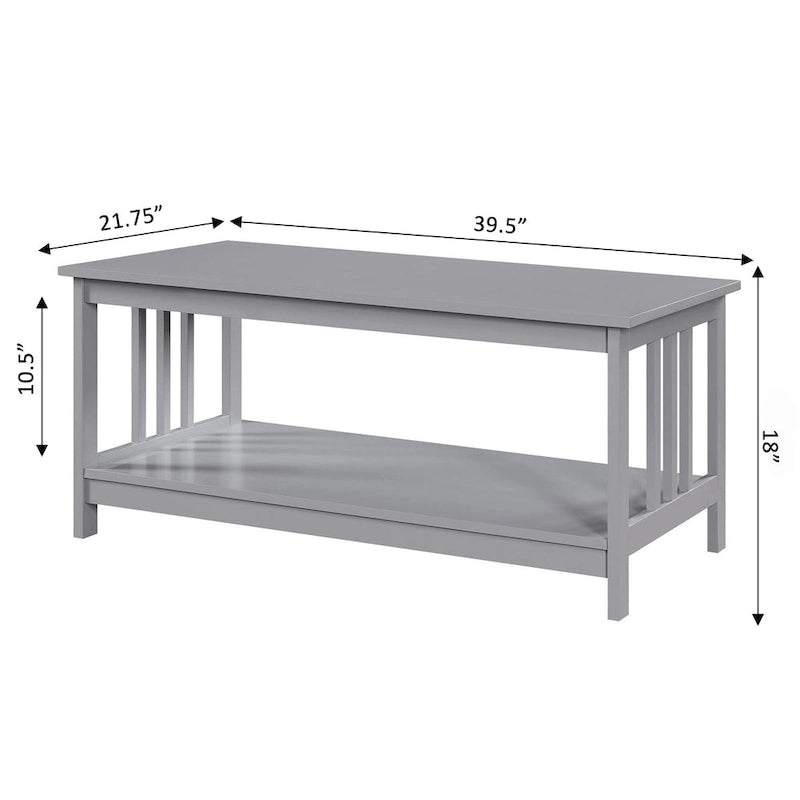Convenience Concepts Mission Coffee Table with Shelf