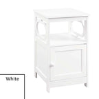 End Table with Storage Cabinet and Shelf - Octagon Side Design