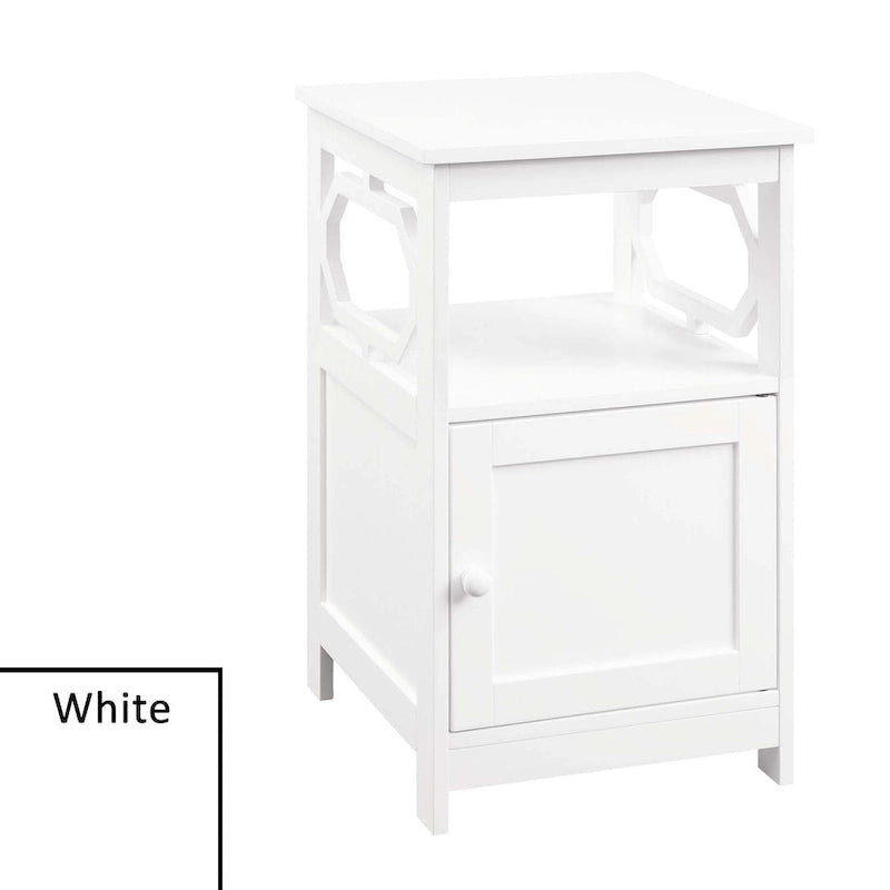End Table with Storage Cabinet and Shelf - Octagon Side Design