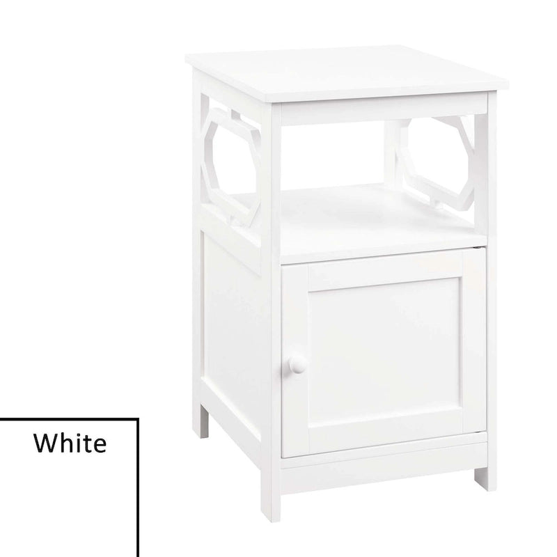 End Table with Storage Cabinet and Shelf - Octagon Side Design