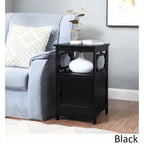 End Table with Storage Cabinet and Shelf - Octagon Side Design