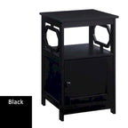 End Table with Storage Cabinet and Shelf - Octagon Side Design