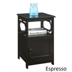 End Table with Storage Cabinet and Shelf - Octagon Side Design