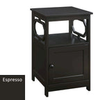 End Table with Storage Cabinet and Shelf - Octagon Side Design