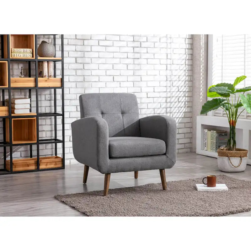Porthos Home Suri Accent Chair, Fabric or PU Upholstery, Rubberwood Legs