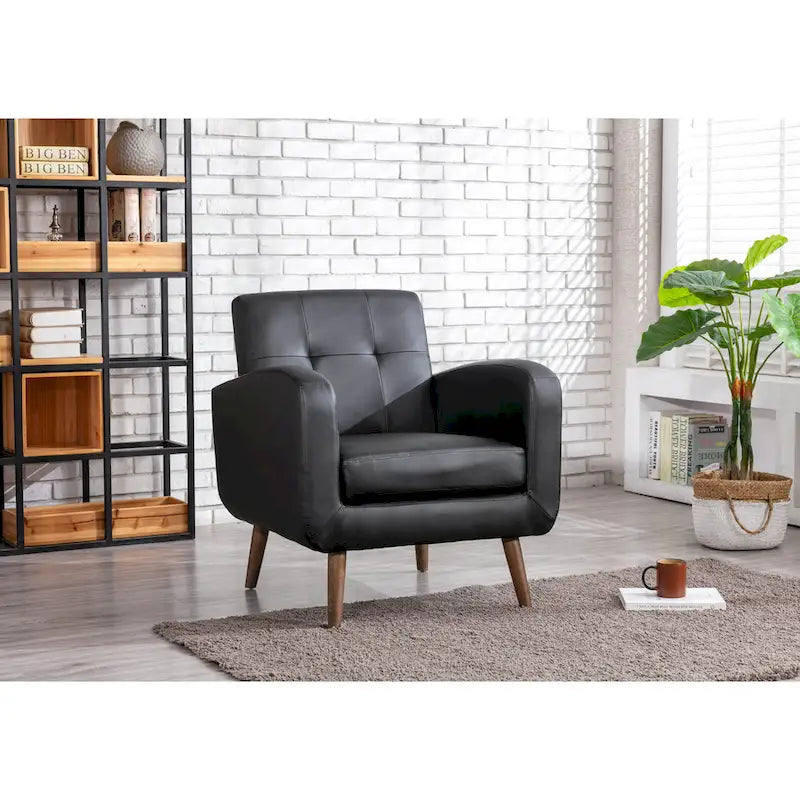 Porthos Home Suri Accent Chair, Fabric or PU Upholstery, Rubberwood Legs