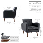 Porthos Home Suri Accent Chair, Fabric or PU Upholstery, Rubberwood Legs