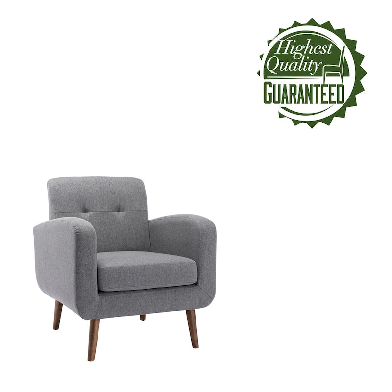 Porthos Home Suri Accent Chair, Fabric or PU Upholstery, Rubberwood Legs