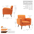 Porthos Home Suri Accent Chair, Fabric or PU Upholstery, Rubberwood Legs