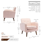 Porthos Home Suri Accent Chair, Fabric or PU Upholstery, Rubberwood Legs