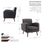Porthos Home Suri Accent Chair, Fabric or PU Upholstery, Rubberwood Legs