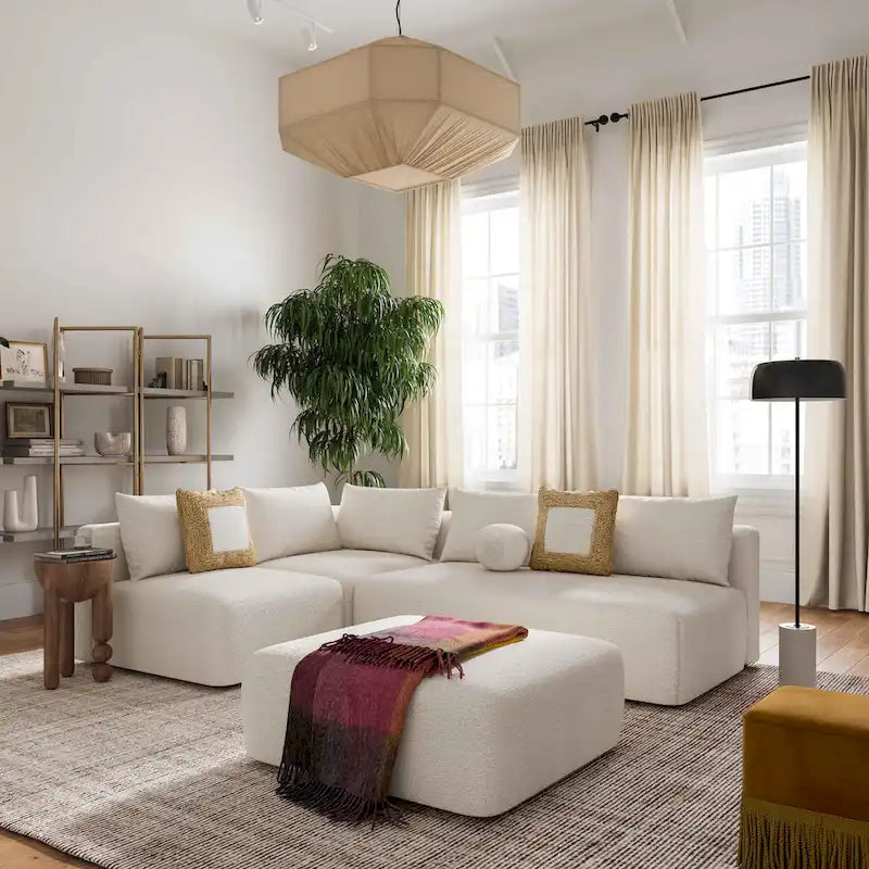 Hangover Cream Upholstered 145 Long Sofa