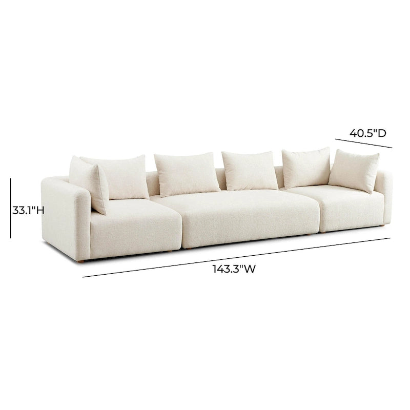 Hangover Cream Upholstered 145 Long Sofa