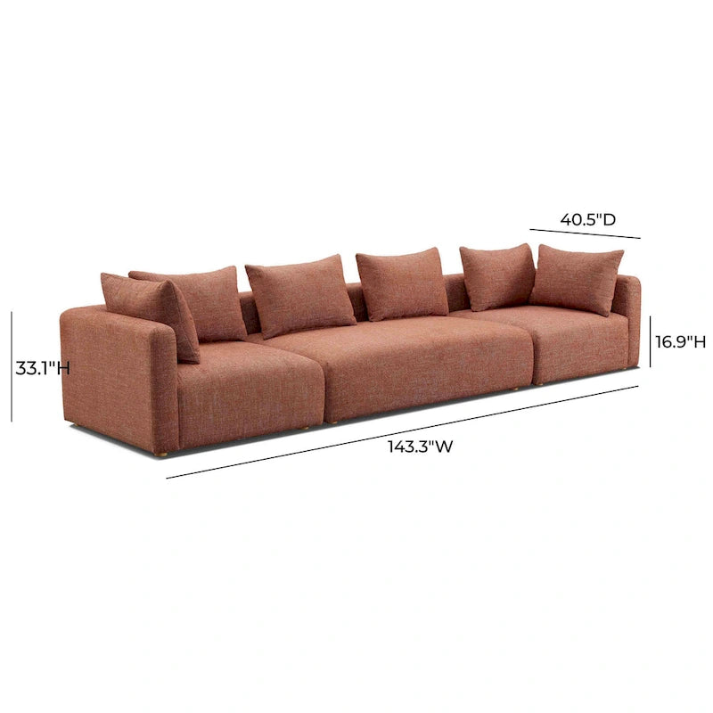 Hangover Cream Upholstered 145 Long Sofa