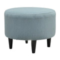 Round Ottoman - Mid-Century Style - Wooden Legs