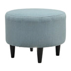 Round Ottoman - Mid-Century Style - Wooden Legs