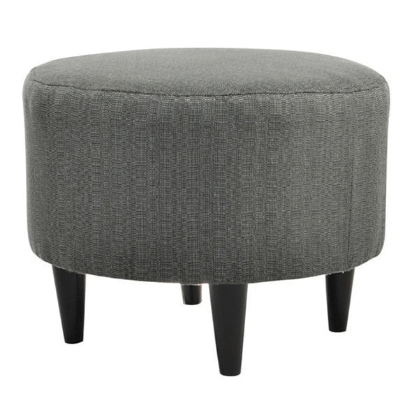Round Ottoman - Mid-Century Style - Wooden Legs