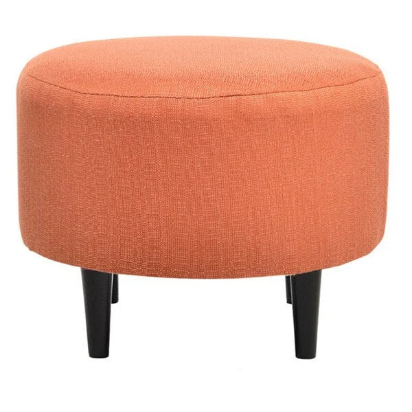 Round Ottoman - Mid-Century Style - Wooden Legs