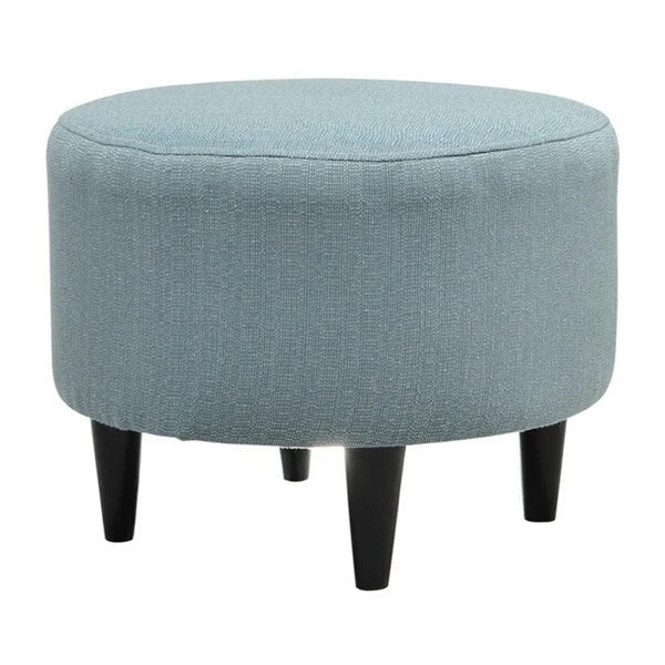 Round Ottoman - Mid-Century Style - Wooden Legs