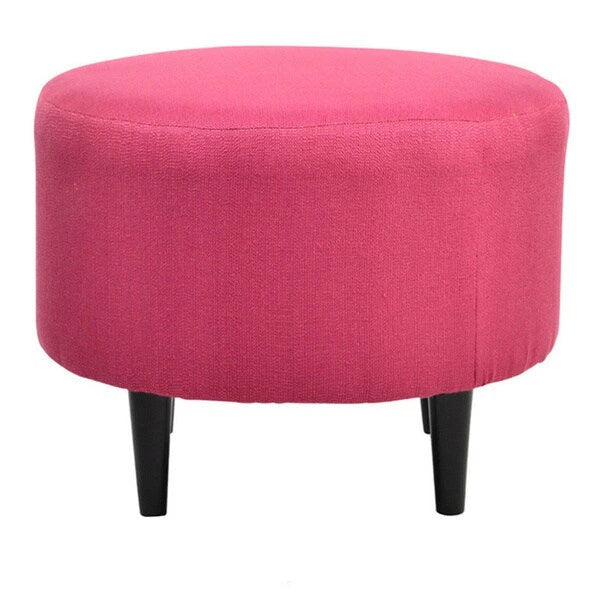 Round Ottoman - Mid-Century Style - Wooden Legs