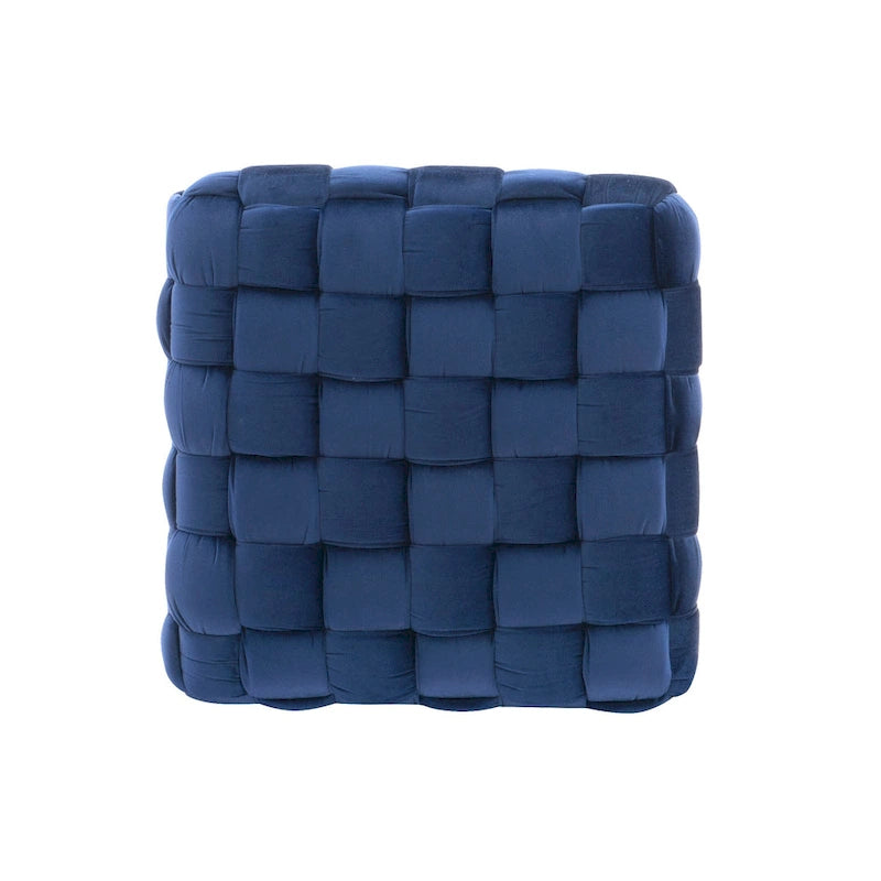Newbury Handwoven Velvet Square Ottoman