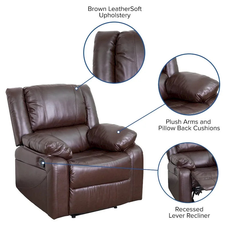 Microfiber Pillow Back Recliner