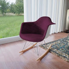 Wilson Contemporary Modern Velvet Rocker Chair - Nursery Rocking Accent Chair for Home Living Room Bedroom Patio