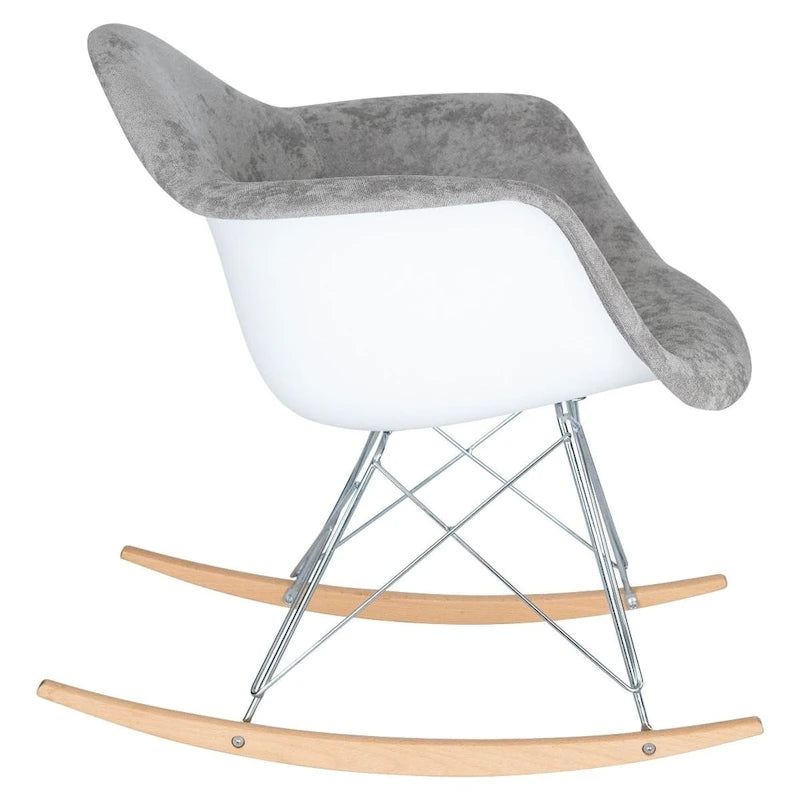 Wilson Contemporary Modern Velvet Rocker Chair - Nursery Rocking Accent Chair for Home Living Room Bedroom Patio