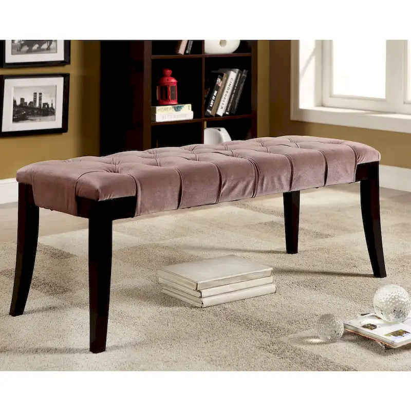 Oran Contemporary Fabric Tufted Accent Bench by 