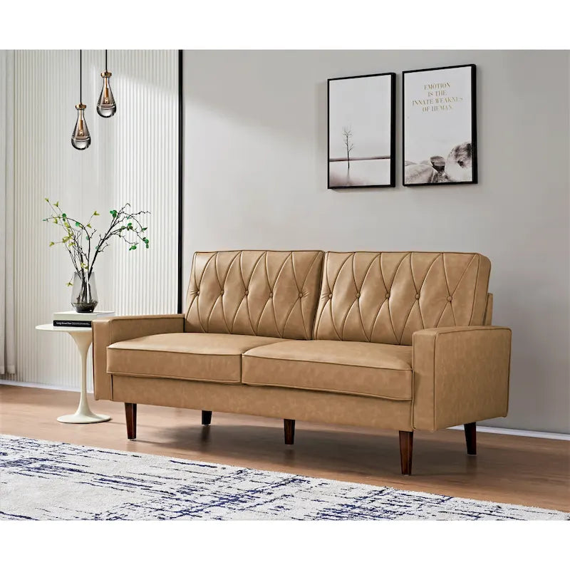 Acire 69.3 Faux Leather Cushion Back Sofa