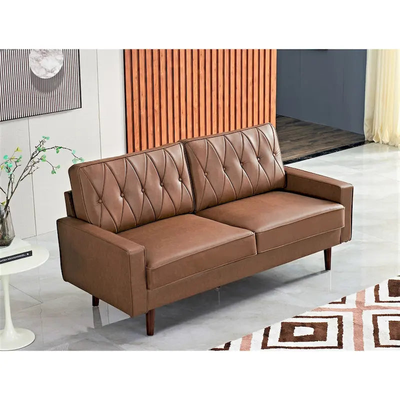 Acire 69.3 Faux Leather Cushion Back Sofa