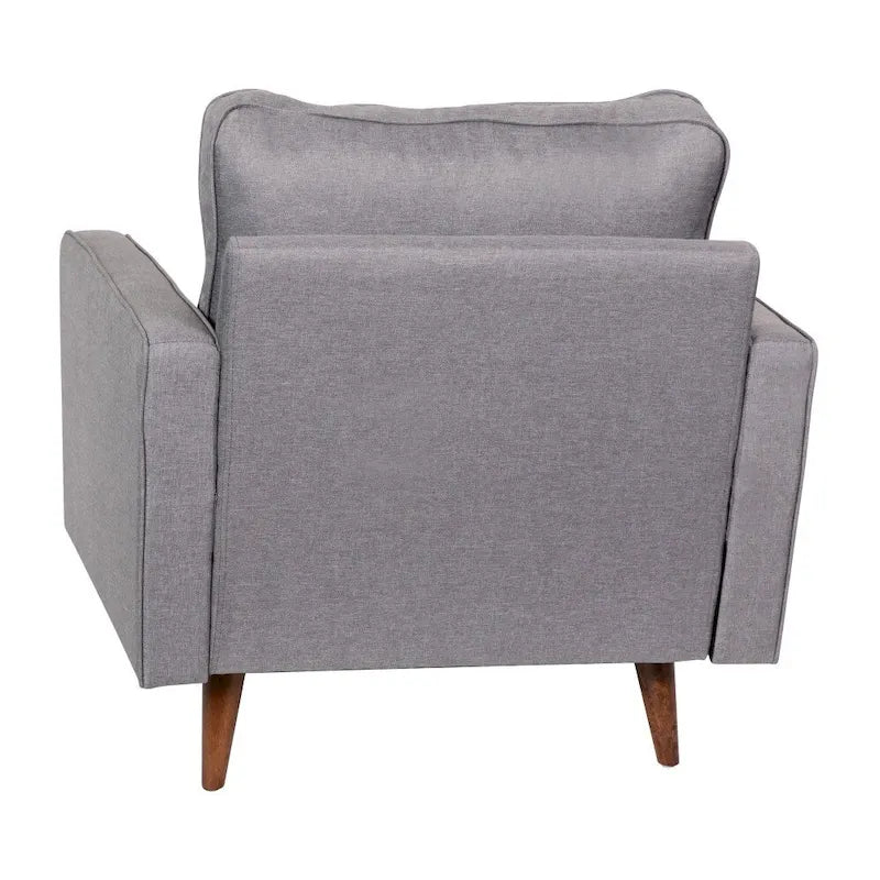 Compact Upholstered Tufted Chair with Wooden Legs