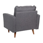 Compact Upholstered Tufted Chair with Wooden Legs