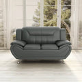 Sanuel 61.3 Faux Leather Pillow Top Arm Loveseat - N/A