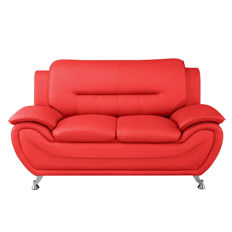 Sanuel 61.3 Faux Leather Pillow Top Arm Loveseat - N/A