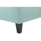 MJL Furniture MAX Button Tufted Upholstered Square Blue Ottoman