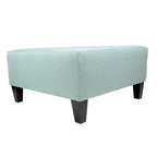 MJL Furniture MAX Button Tufted Upholstered Square Blue Ottoman