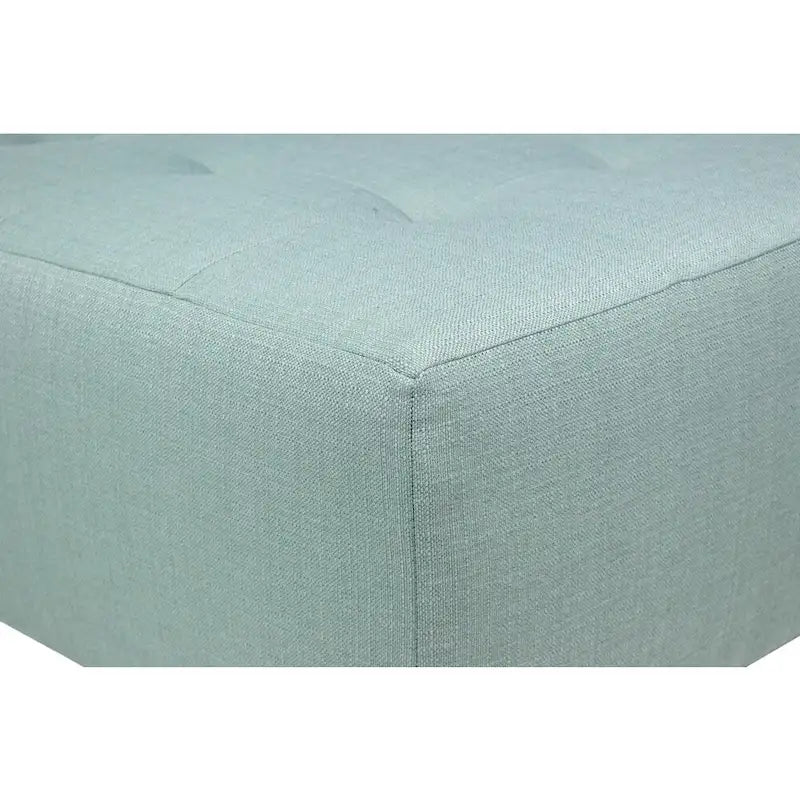 MJL Furniture MAX Button Tufted Upholstered Square Blue Ottoman