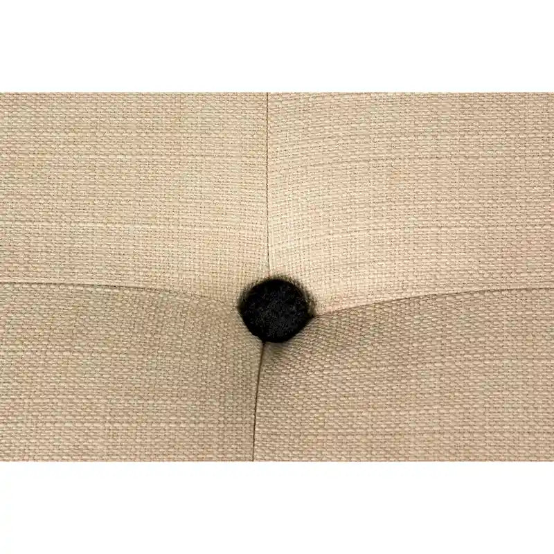 MJL Furniture MAX Button Tufted Upholstered Square Blue Ottoman