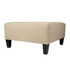MJL Furniture MAX Button Tufted Upholstered Square Blue Ottoman