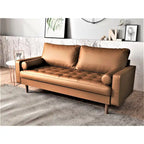 Wilson Faux Leather Mid-century Modern Loveseat