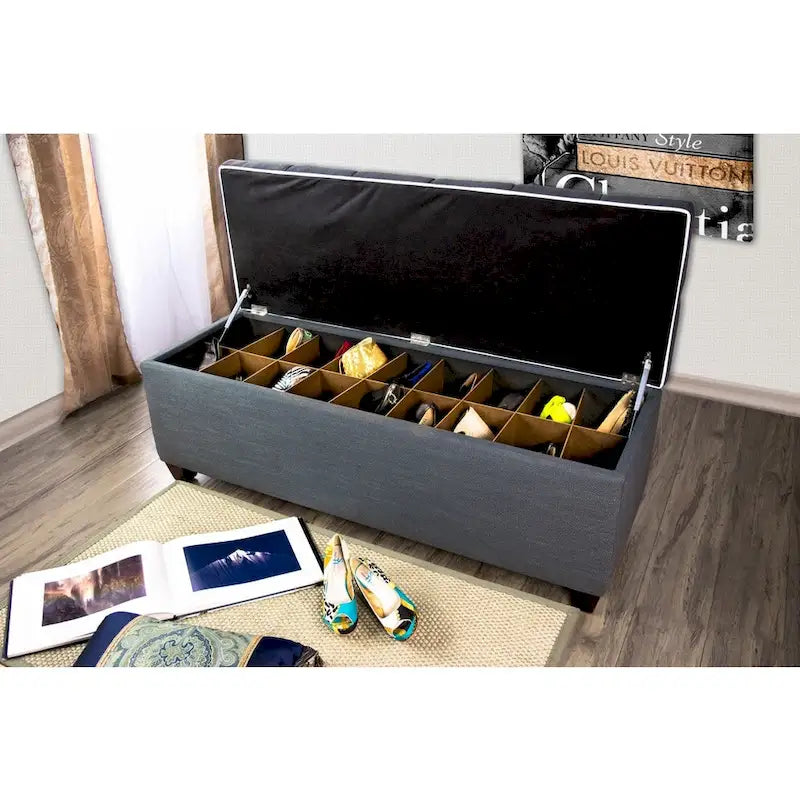 The Sole Secret Shoe Storage Bench - Loft Charcoal