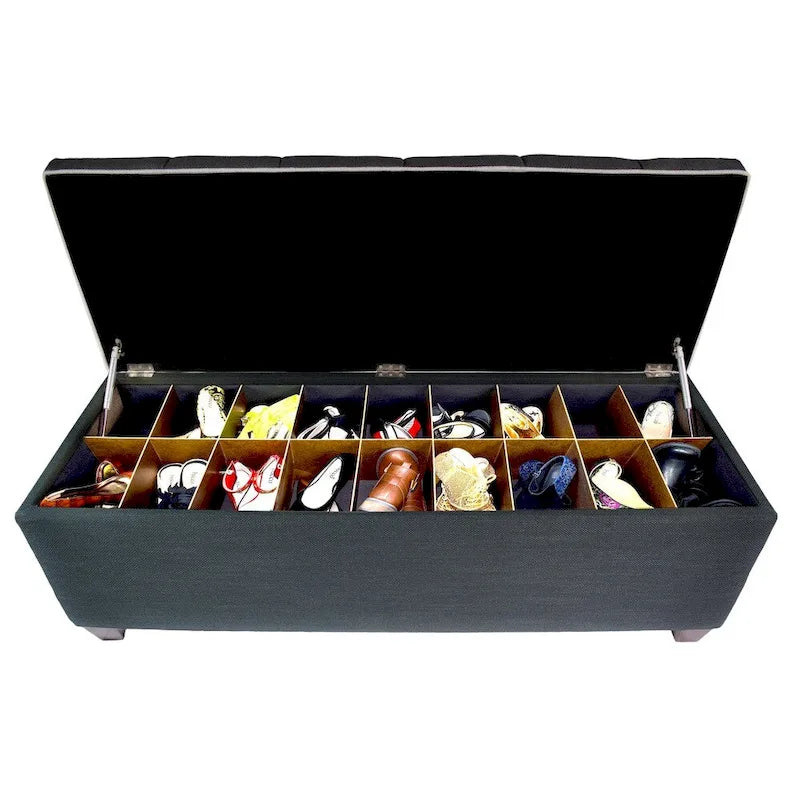 The Sole Secret Shoe Storage Bench - Loft Charcoal