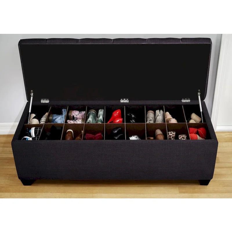 The Sole Secret Shoe Storage Bench - Loft Charcoal