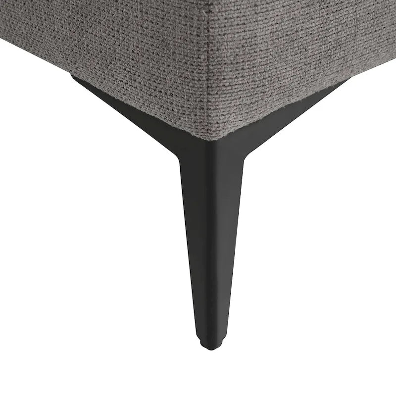 Modular U-shaped Linen Reversible Sofa with a Wooden Side Table Box and Reversible Design