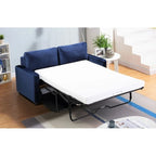 Velvet Sofa Bed with Pull-Out Mattress - 70 Inch Square Arms