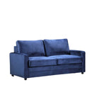 Velvet Sofa Bed with Pull-Out Mattress - 70 Inch Square Arms